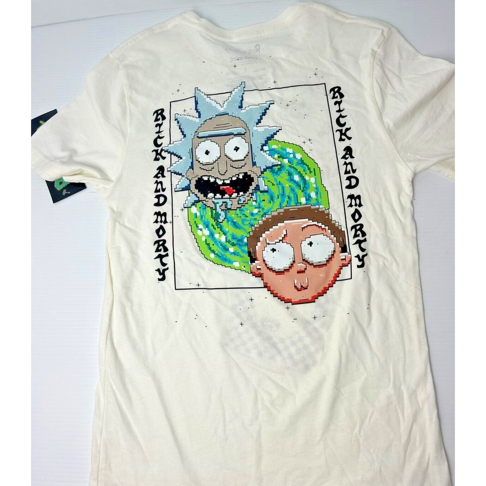 Rick and Morty T Shirt Mens Size Small Pixel Art Graphic Front Back NWT - Picture 3 of 9